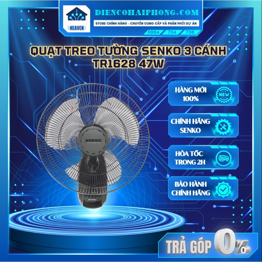 Quạt treo senko TR1628 khiển