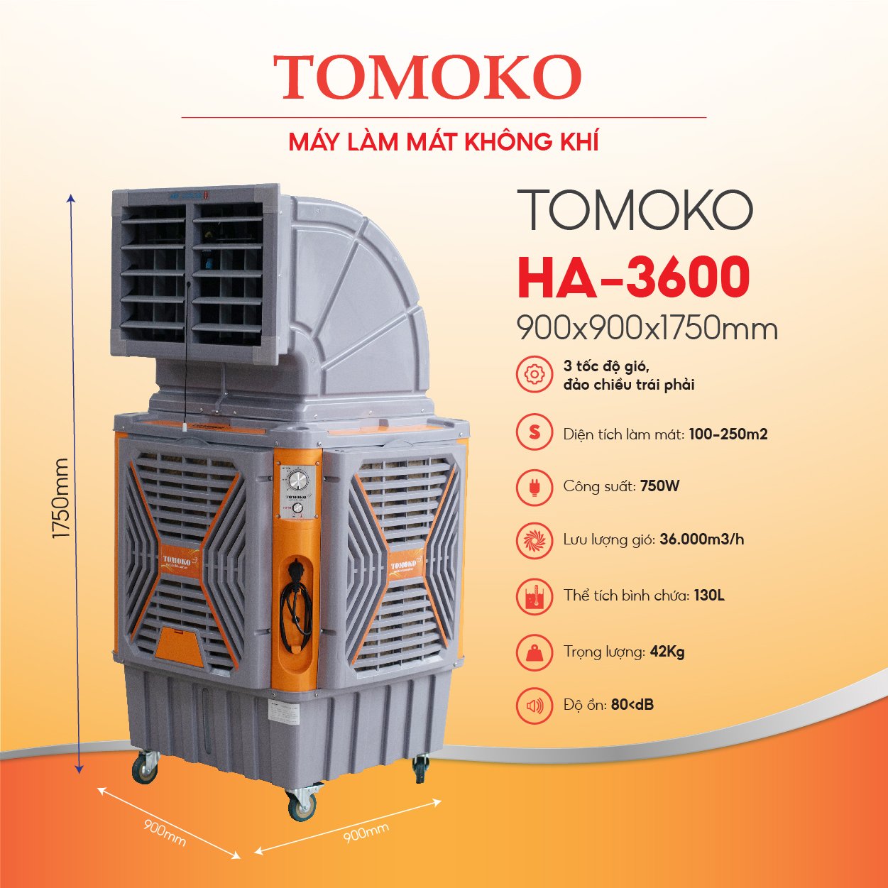 QUẠT ĐIỀU HÒA TOMOKO HA-3600