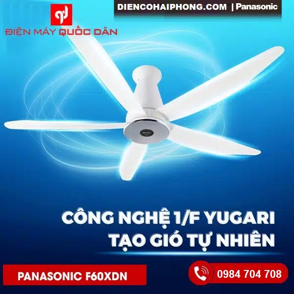 Quạt trần 5 cánh Panasonic DC F-60XDN-Trắng (37W)