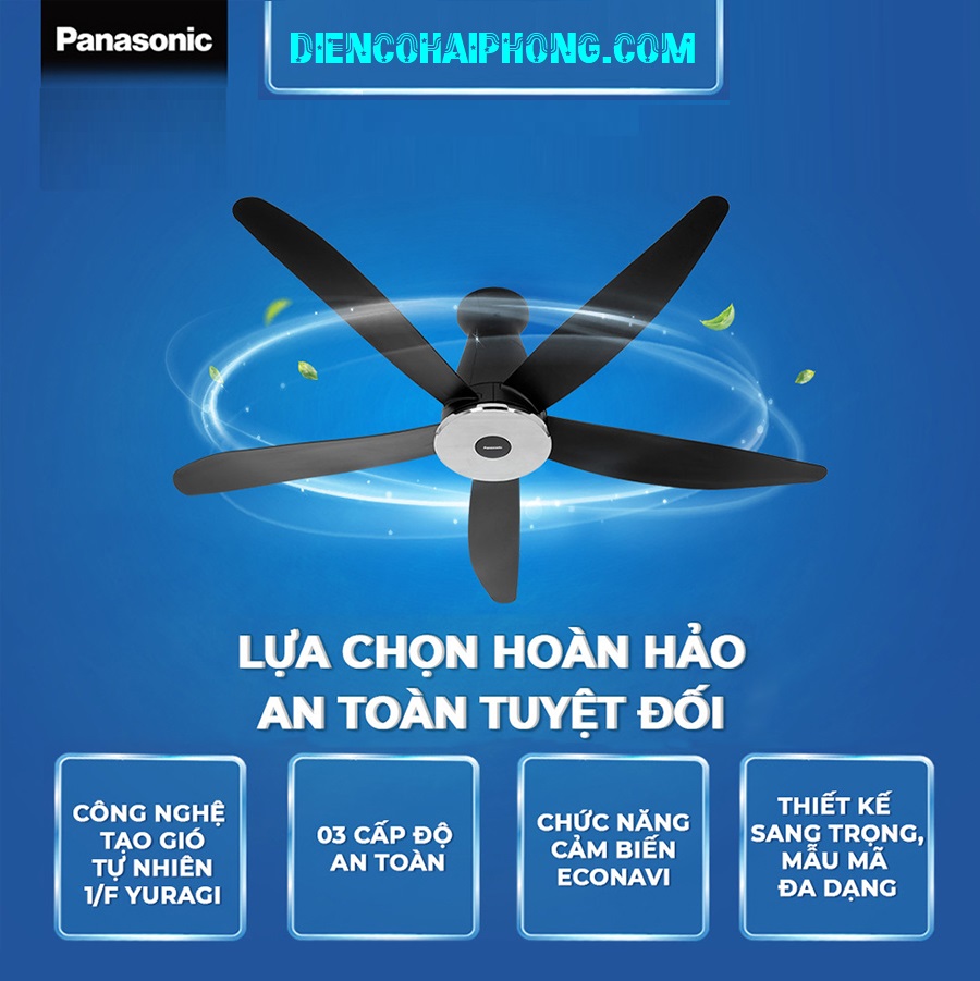 Quạt trần 5 cánh Panasonic F-60XDN ( đen )