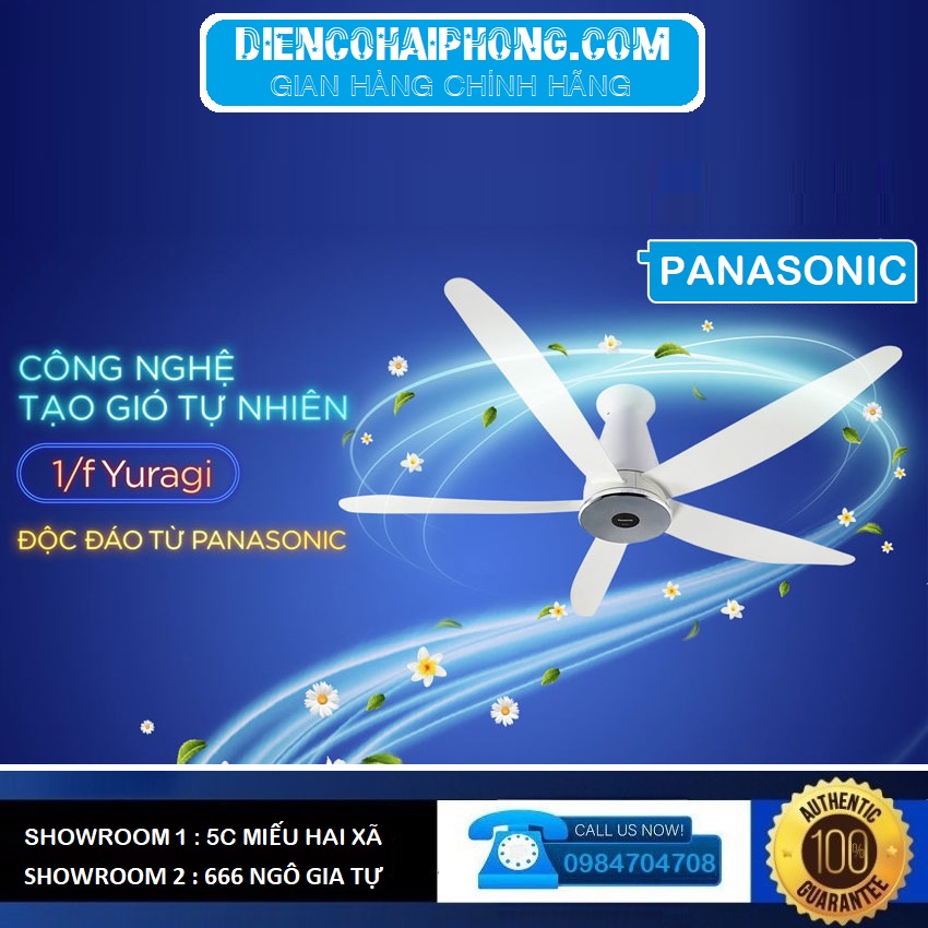 Quạt trần 5 cánh Panasonic F-60XDN-Trắng