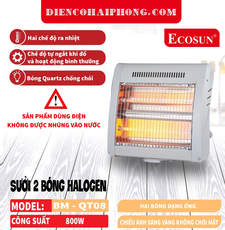 Quạt sưởi Ecosun BM-QT08 2 bóng