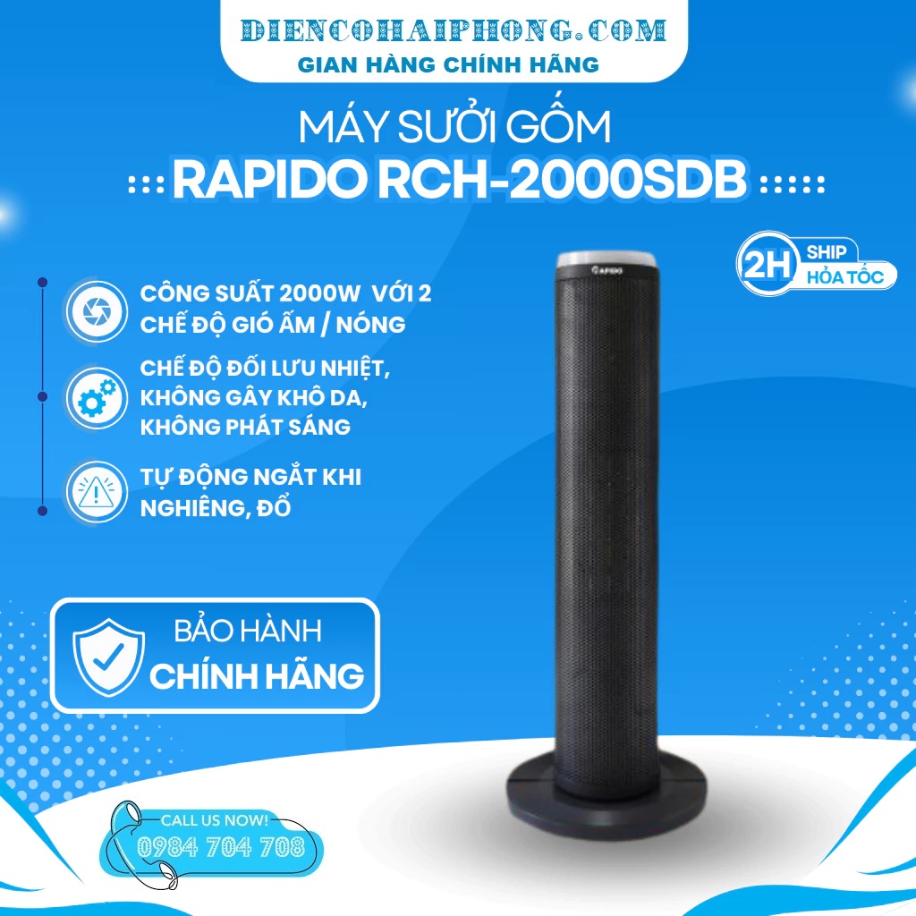 Máy sưởi gốm Ceramic Rapido RCH-2000SDB