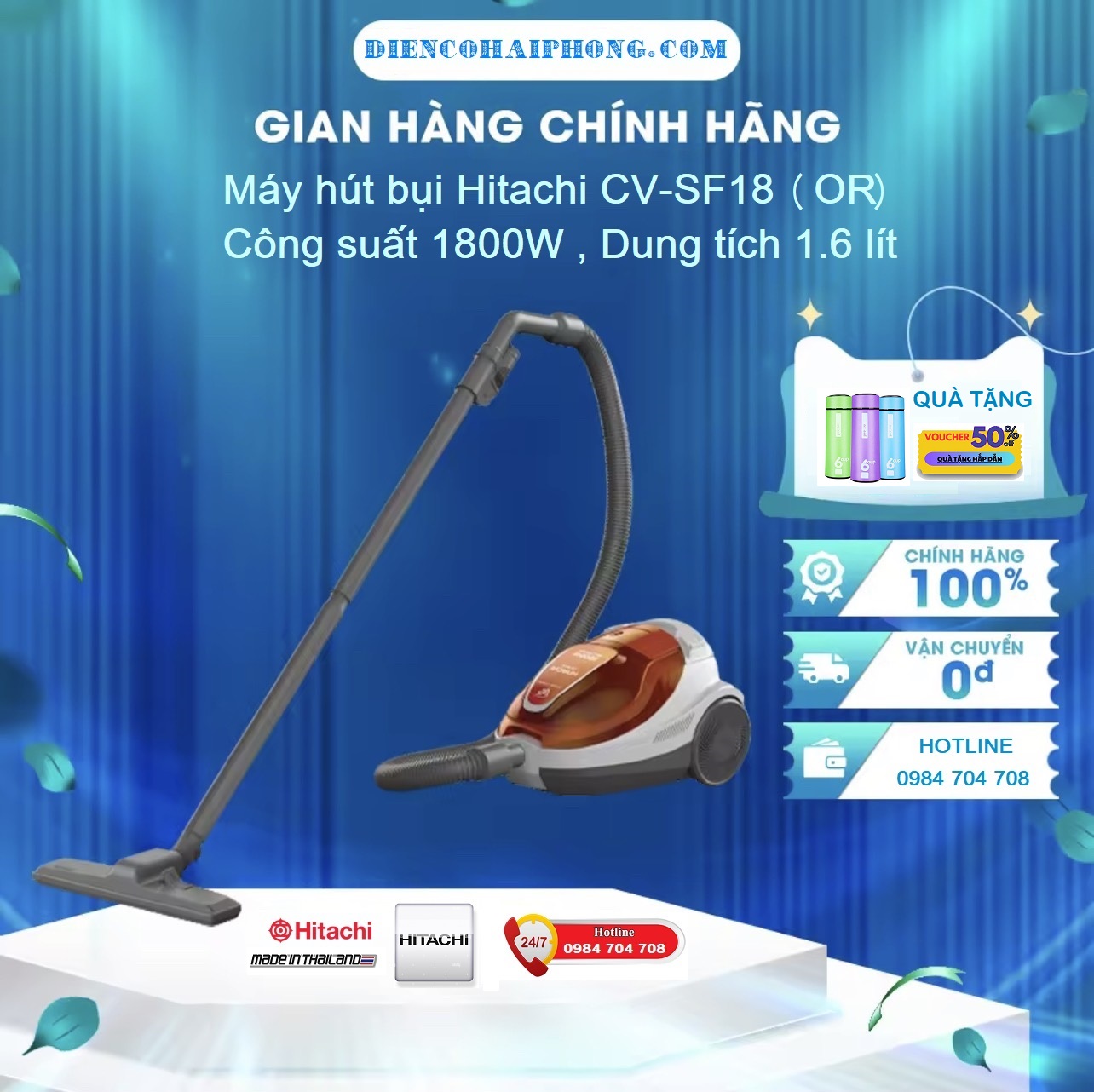 Máy Hút Bụi Hitachi CV-SF18 24CV OR 1800w Thailand