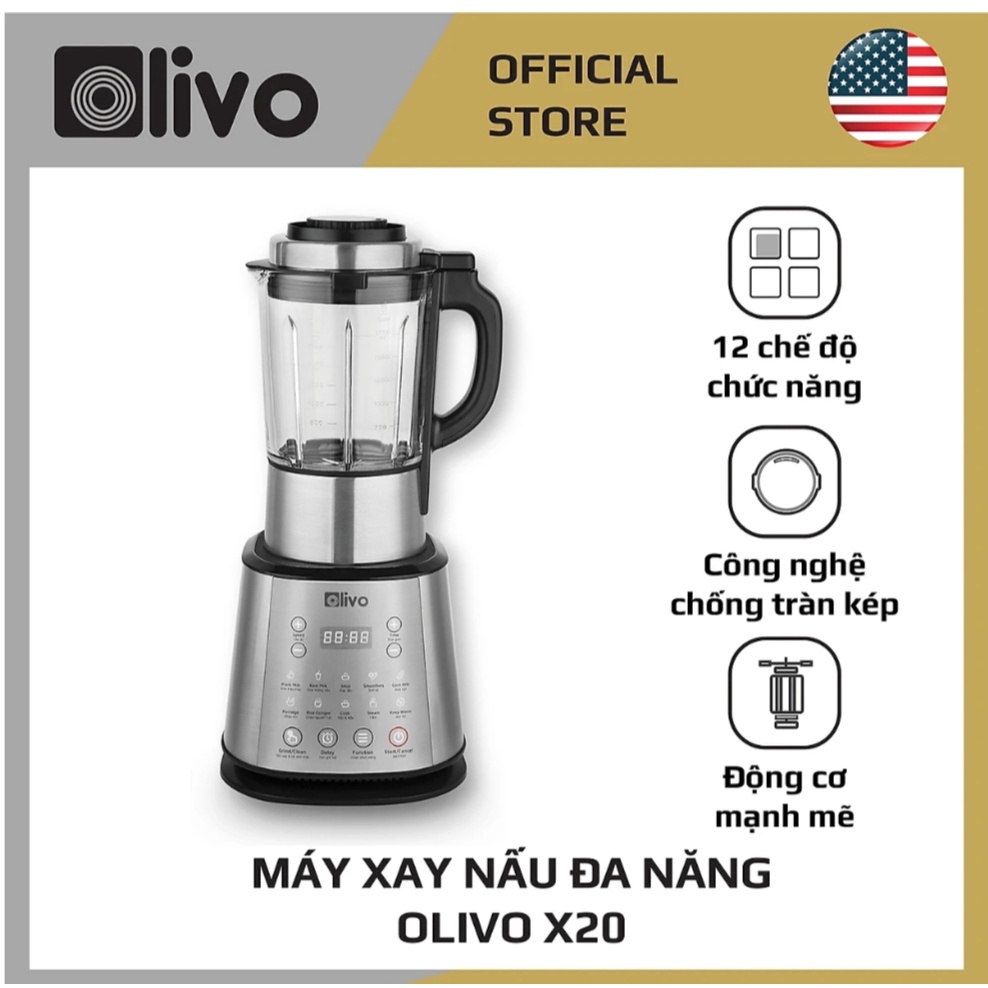 Máy Làm Sữa Hạt OLIVO X20 ( bản mới nhất ) Chống Tràn Thương Hiệu Mỹ