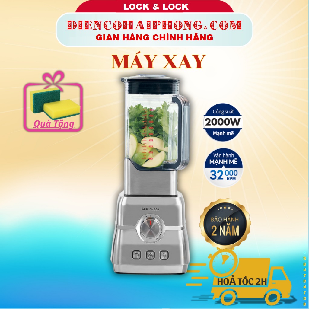 Máy xay sinh tố LocknLock EJM476SLV (2L) 2000W